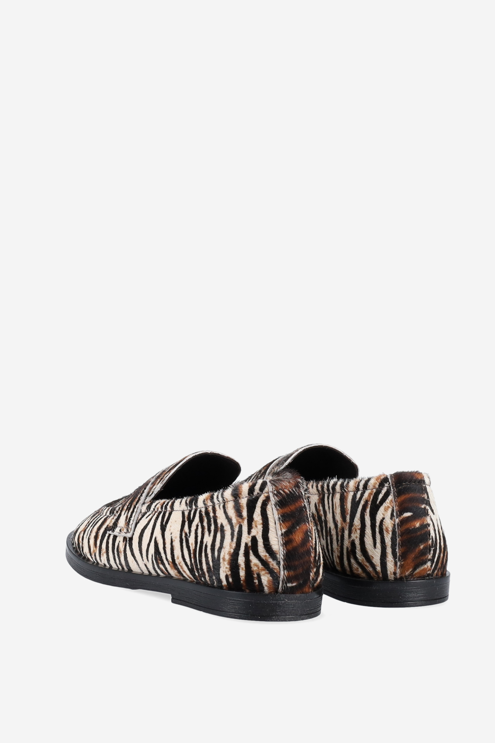 Animal print hairy loafers