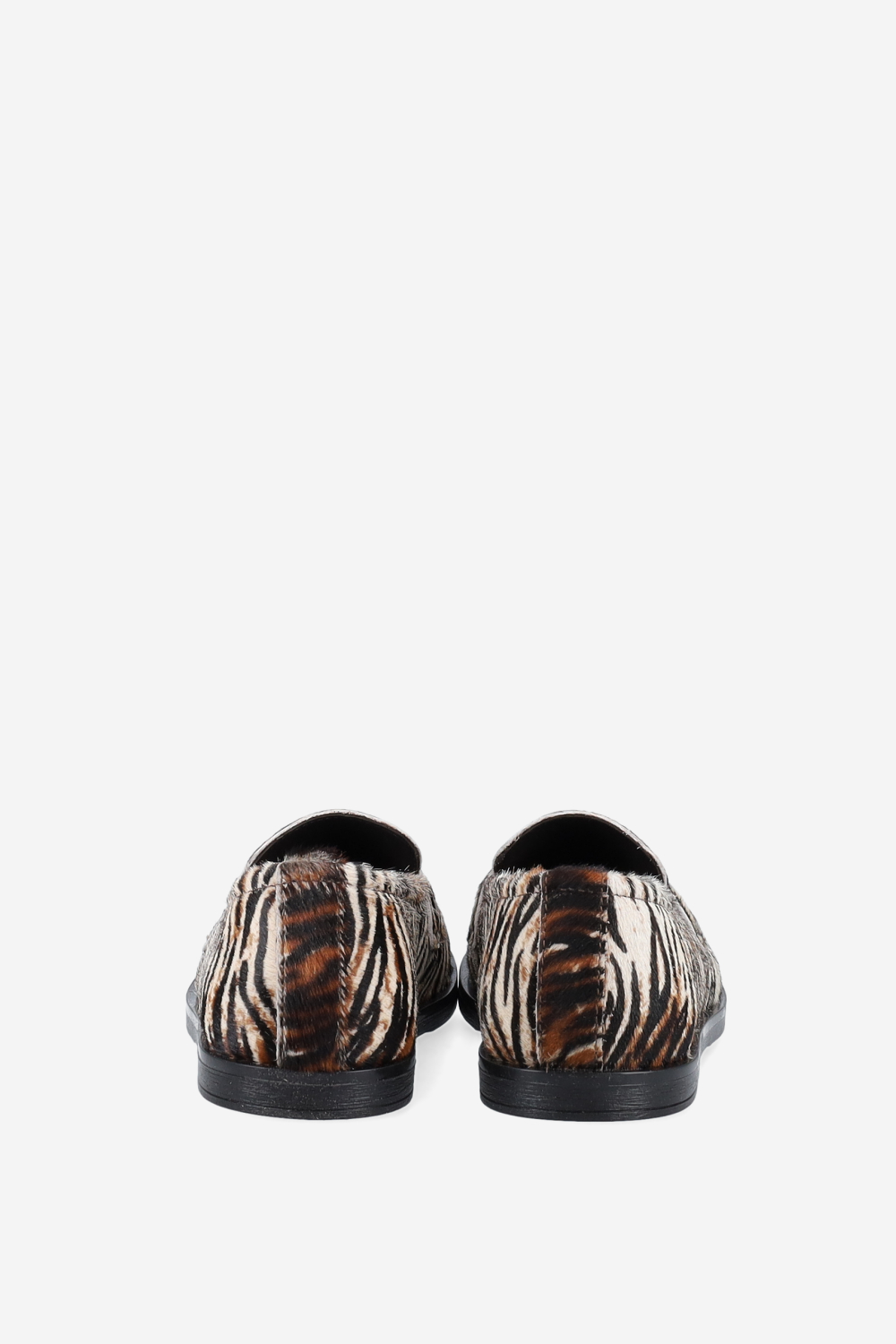 Animal print hairy loafers