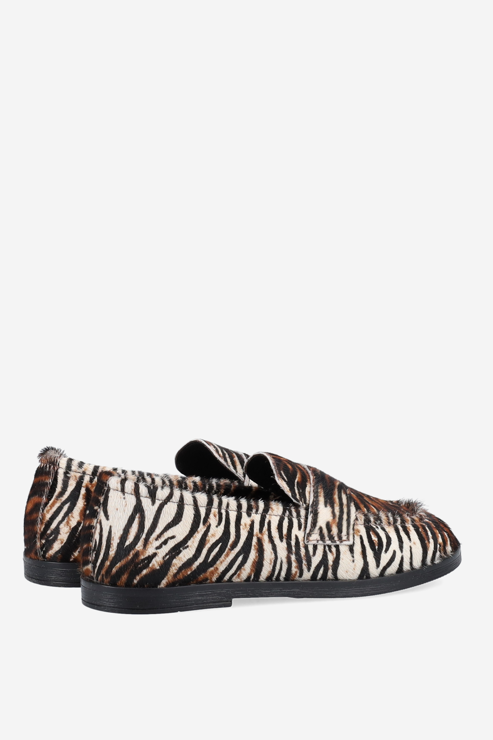 Animal print hairy loafers