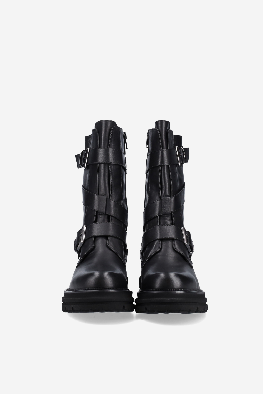 Buckled leather boots