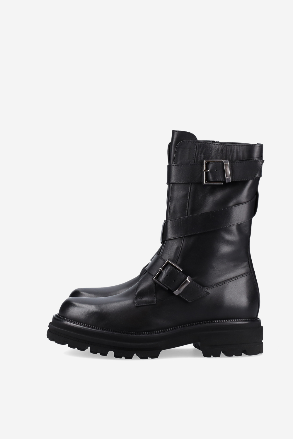 Buckled leather boots