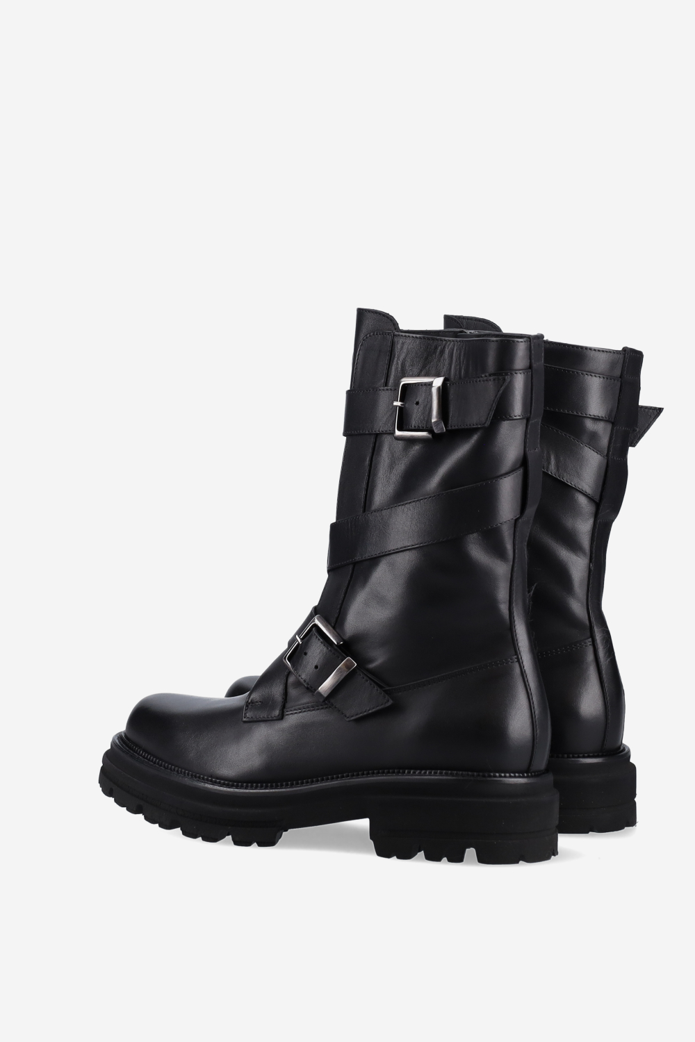 Buckled leather boots
