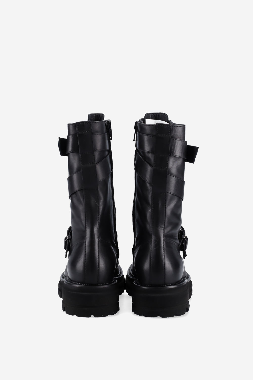 Buckled leather boots