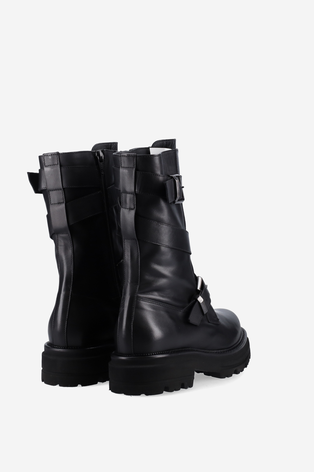 Buckled leather boots