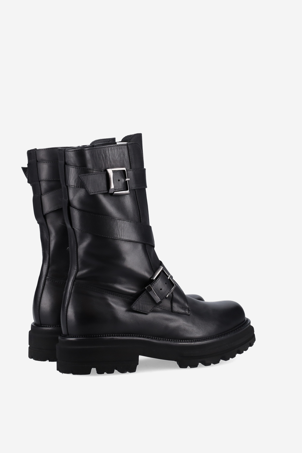 Buckled leather boots