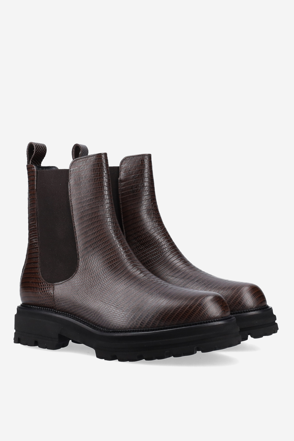 Croco leather chelsea boots