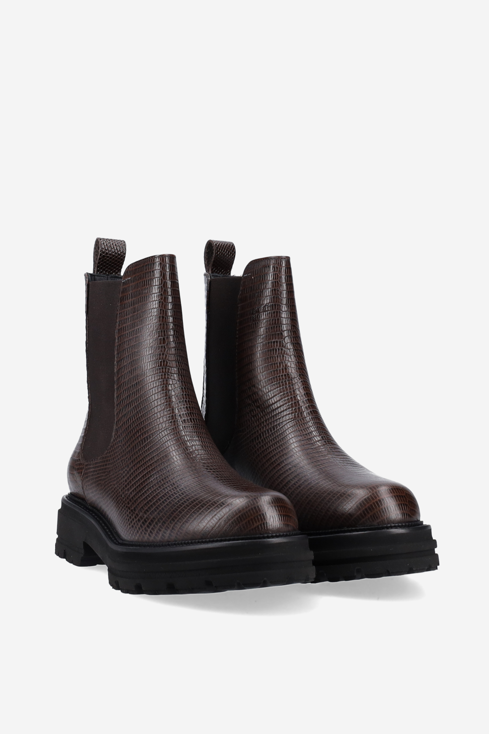 Croco leather chelsea boots