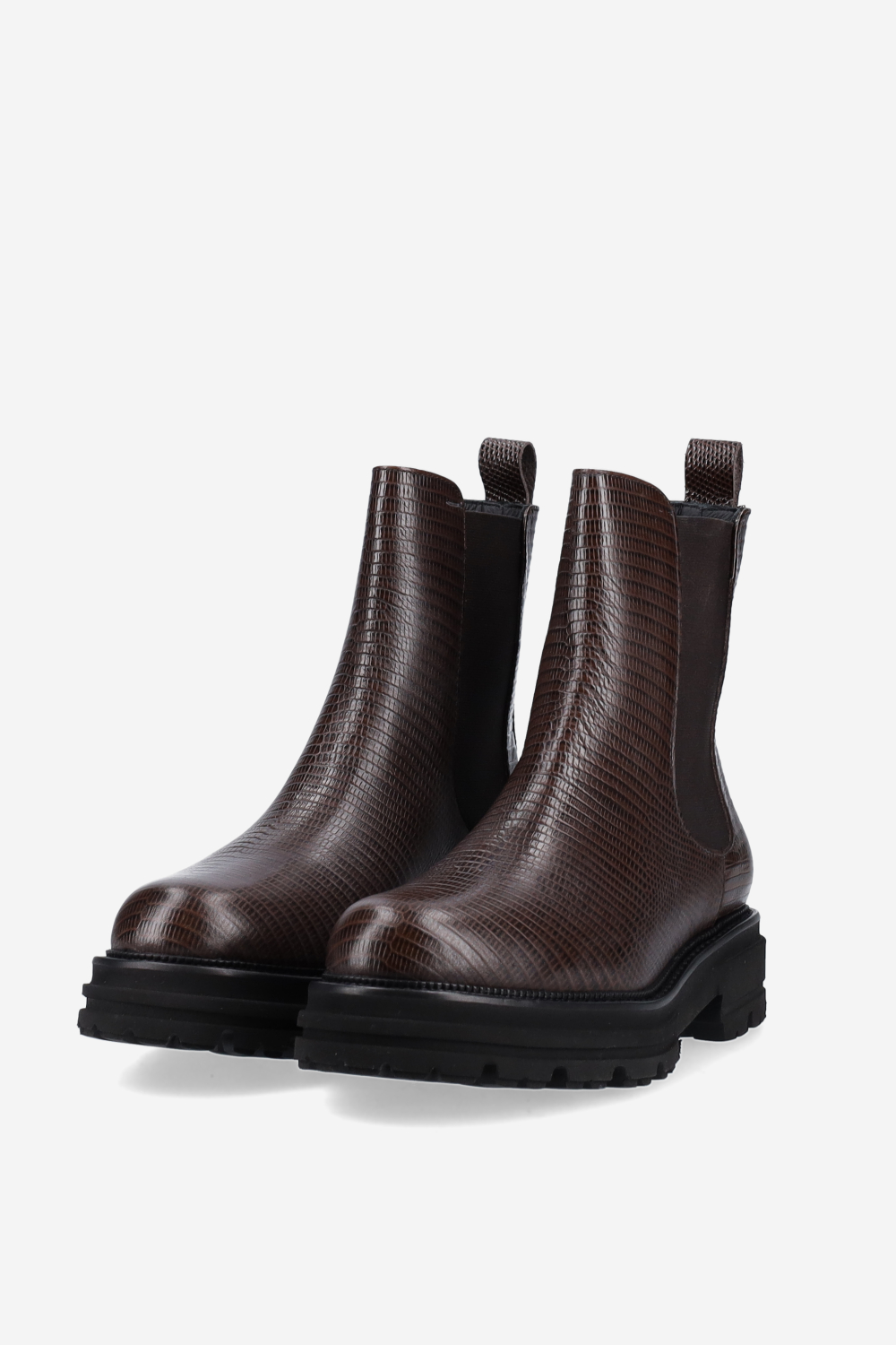 Croco leather chelsea boots