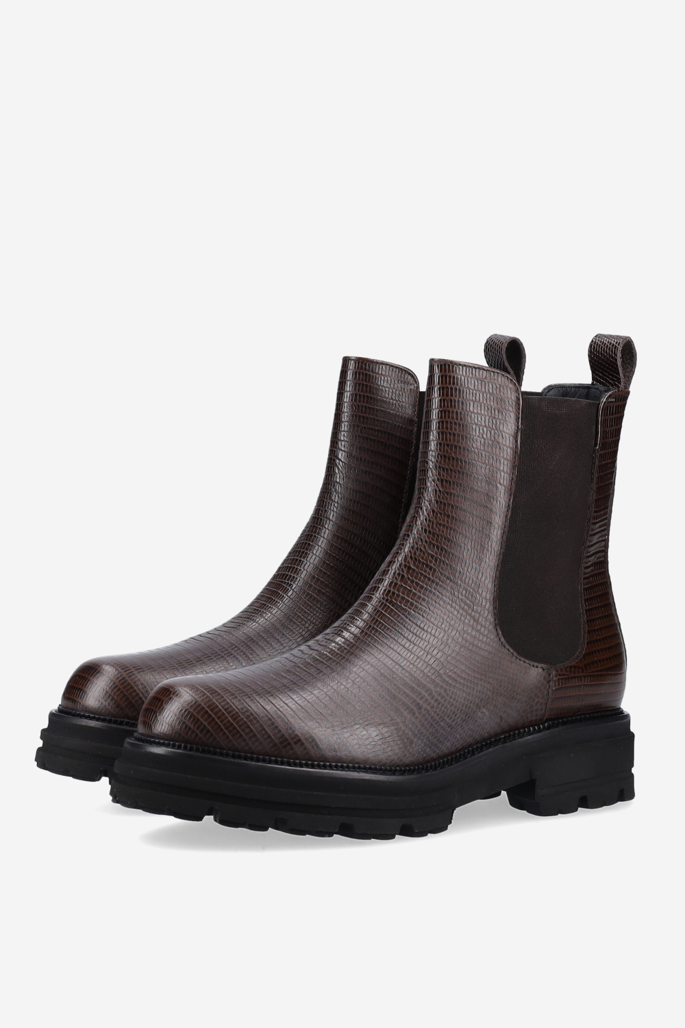 Croco leather chelsea boots