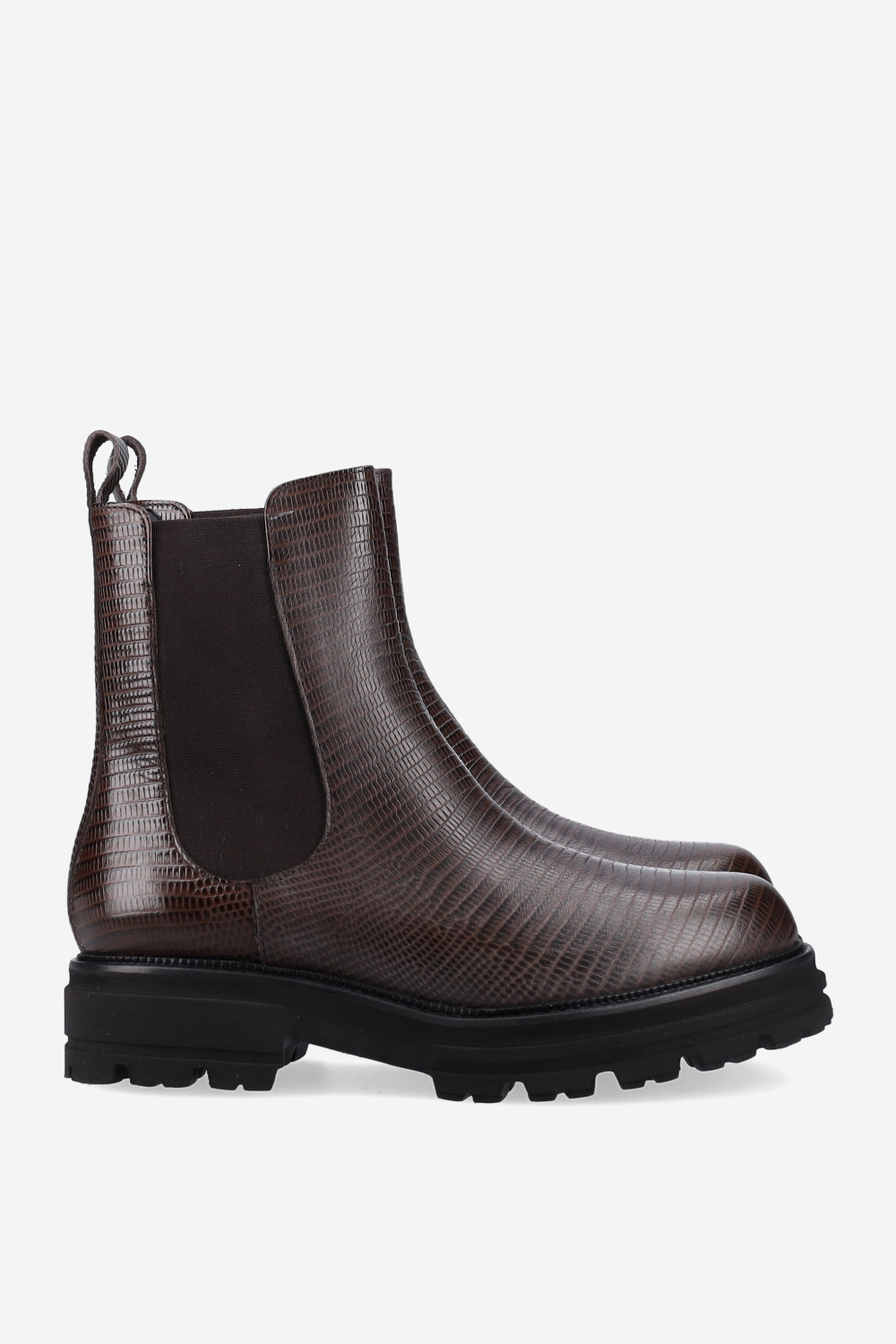 Croco leather chelsea boots