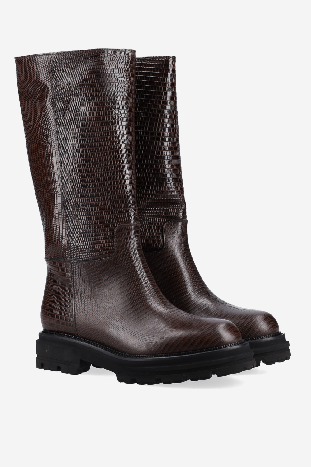 Croco leather boots