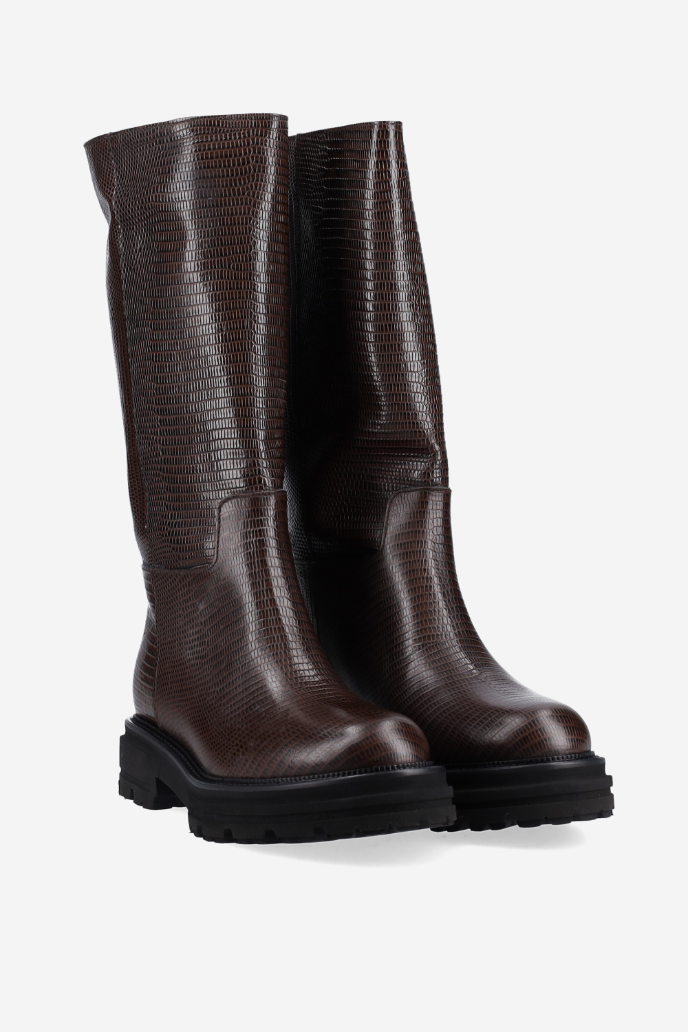 Croco leather boots