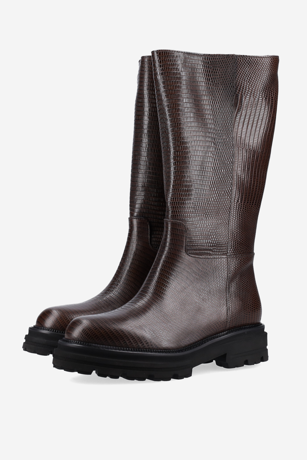 Croco leather boots