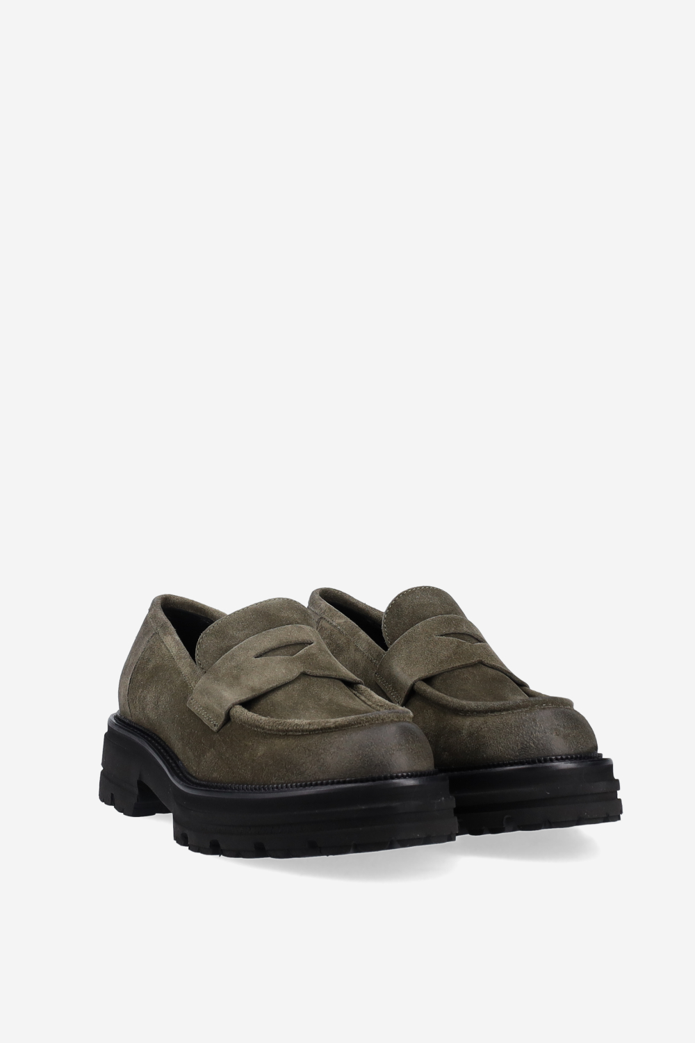 Suede platform loafers