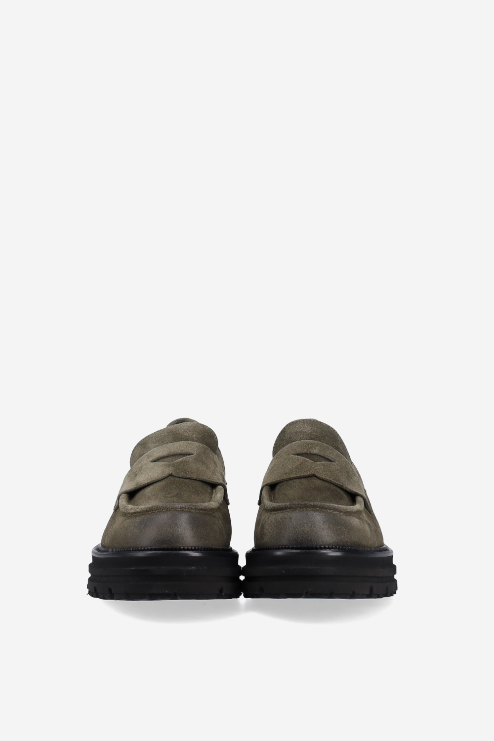 Suede platform loafers