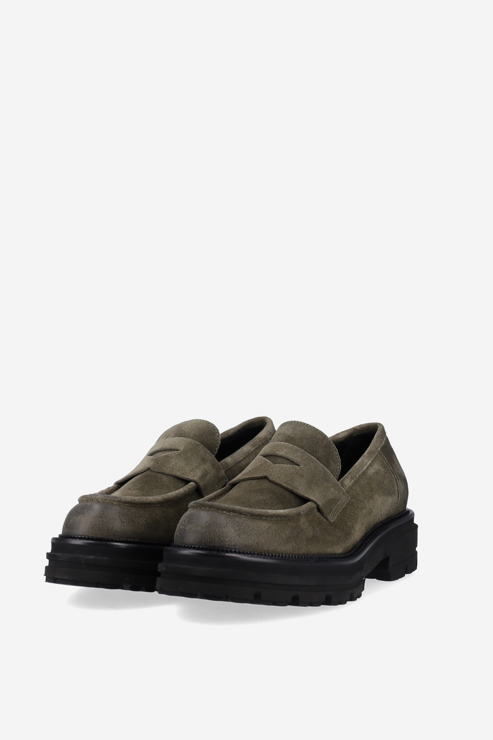 Suede platform loafers