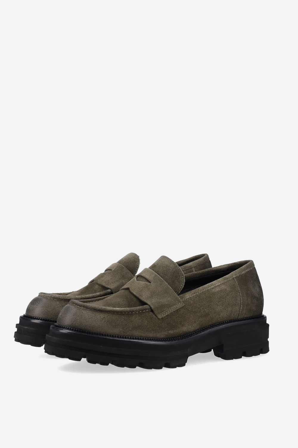 Suede platform loafers