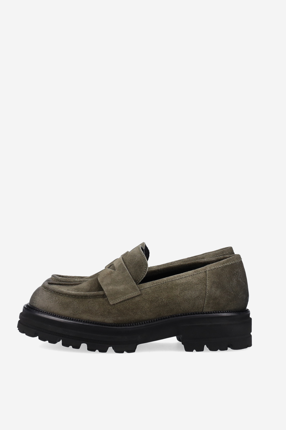 Suede platform loafers