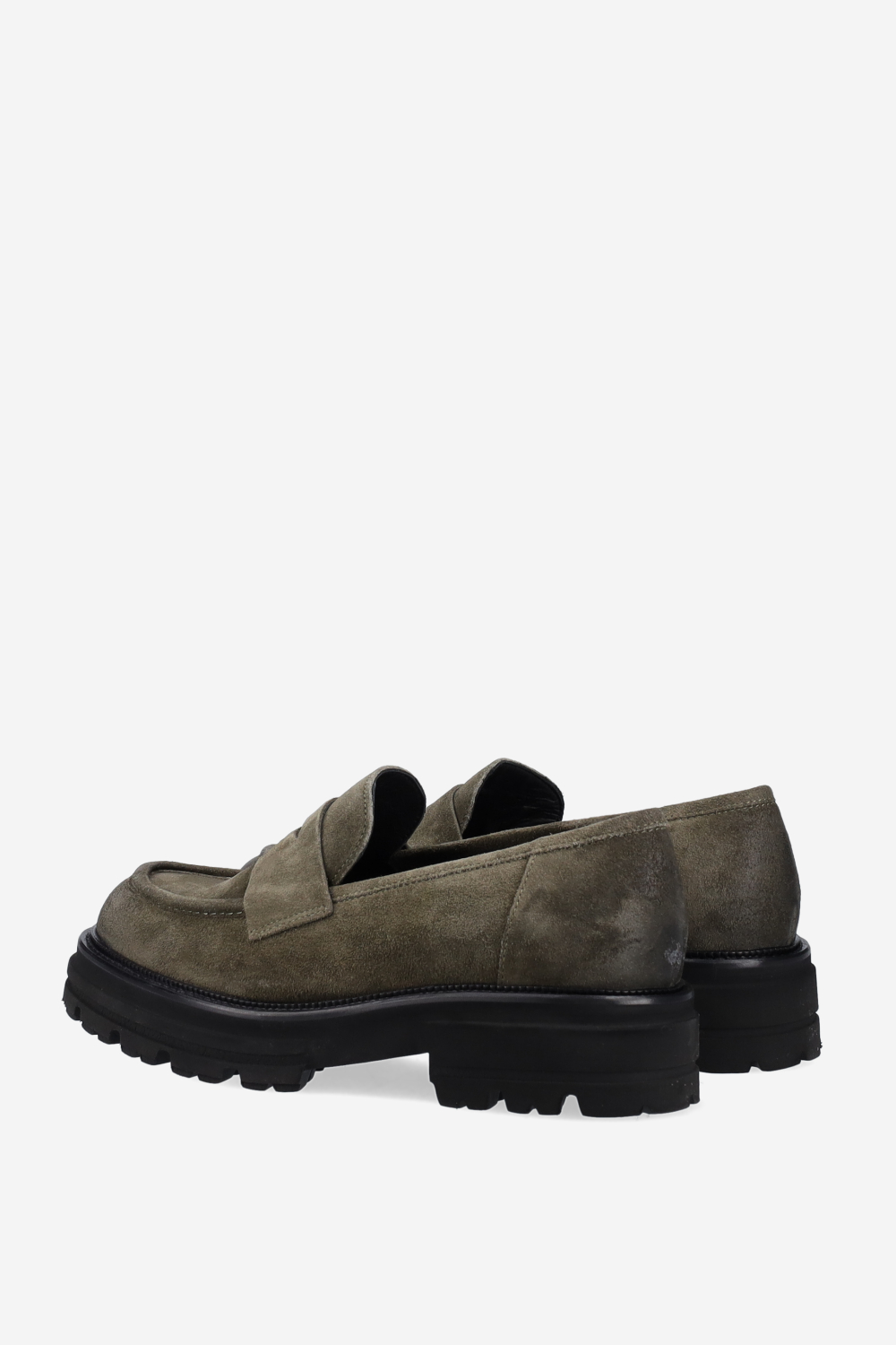 Suede platform loafers