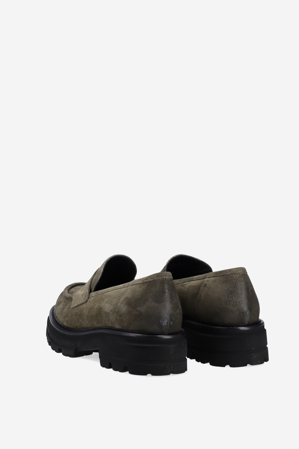 Suede platform loafers