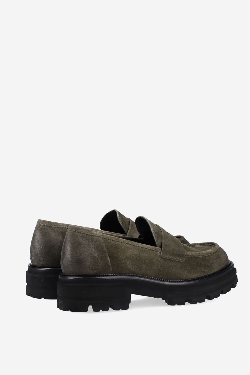 Suede platform loafers