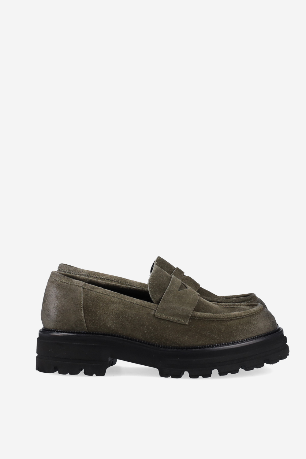 Suede platform loafers