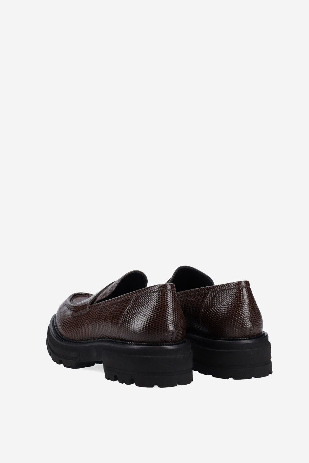 Croco platform leather loafers