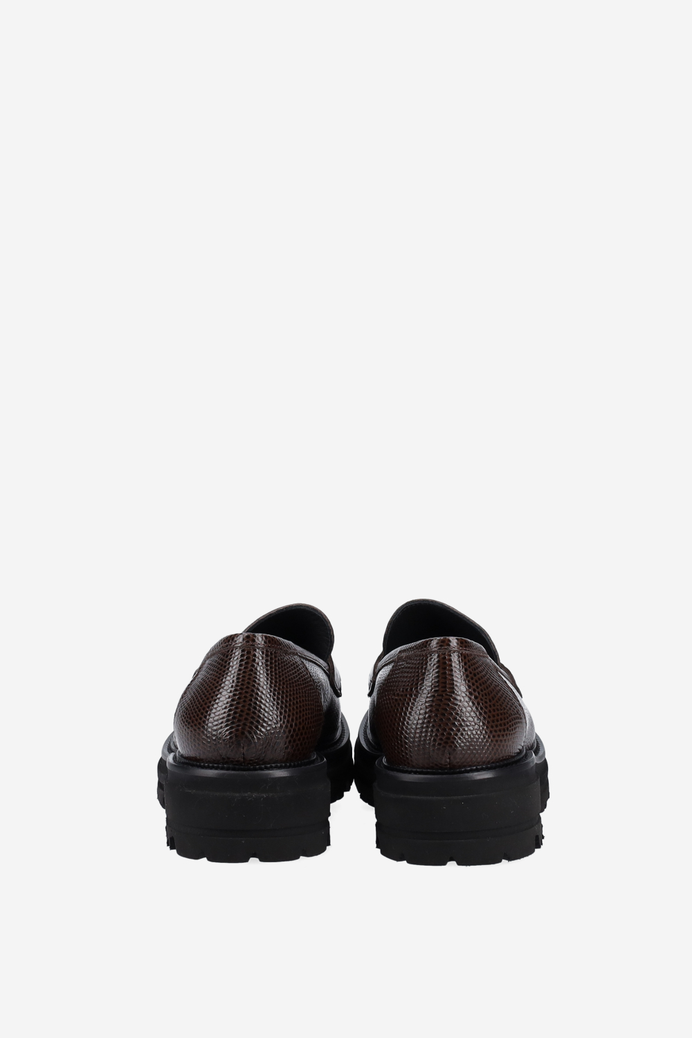 Croco platform leather loafers