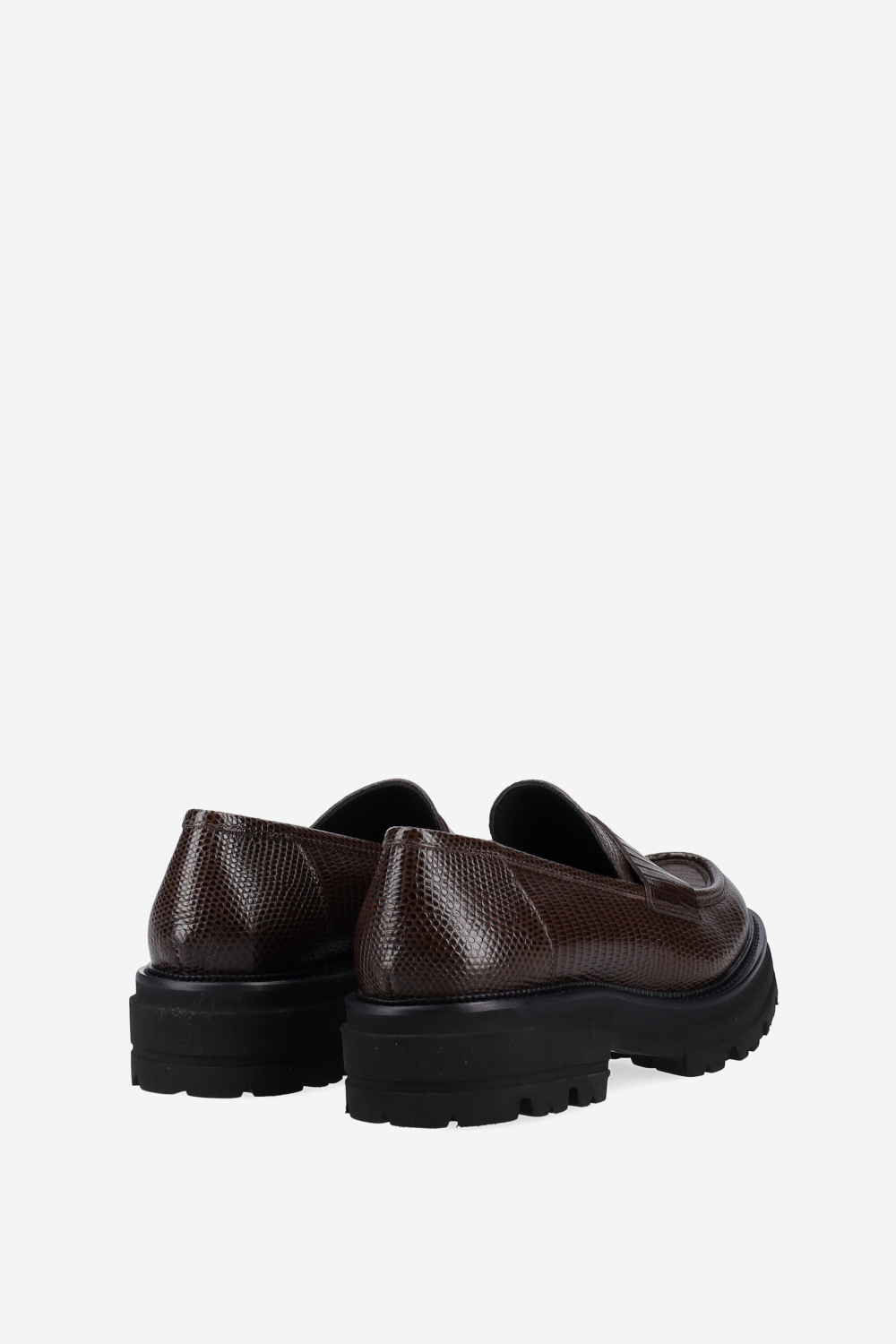 Croco platform leather loafers