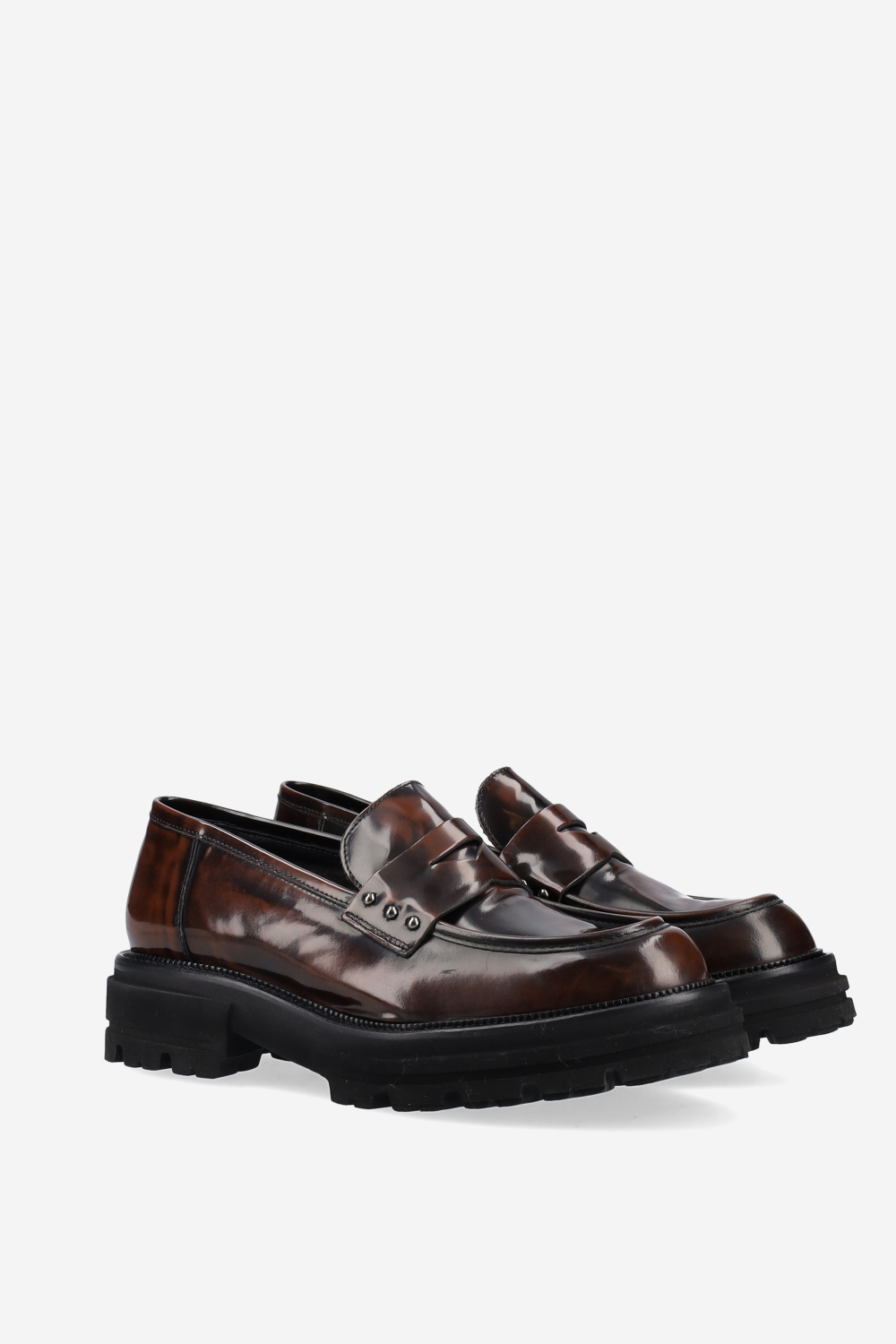 Studded leather loafers