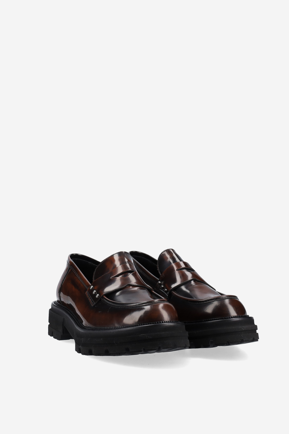 Studded leather loafers