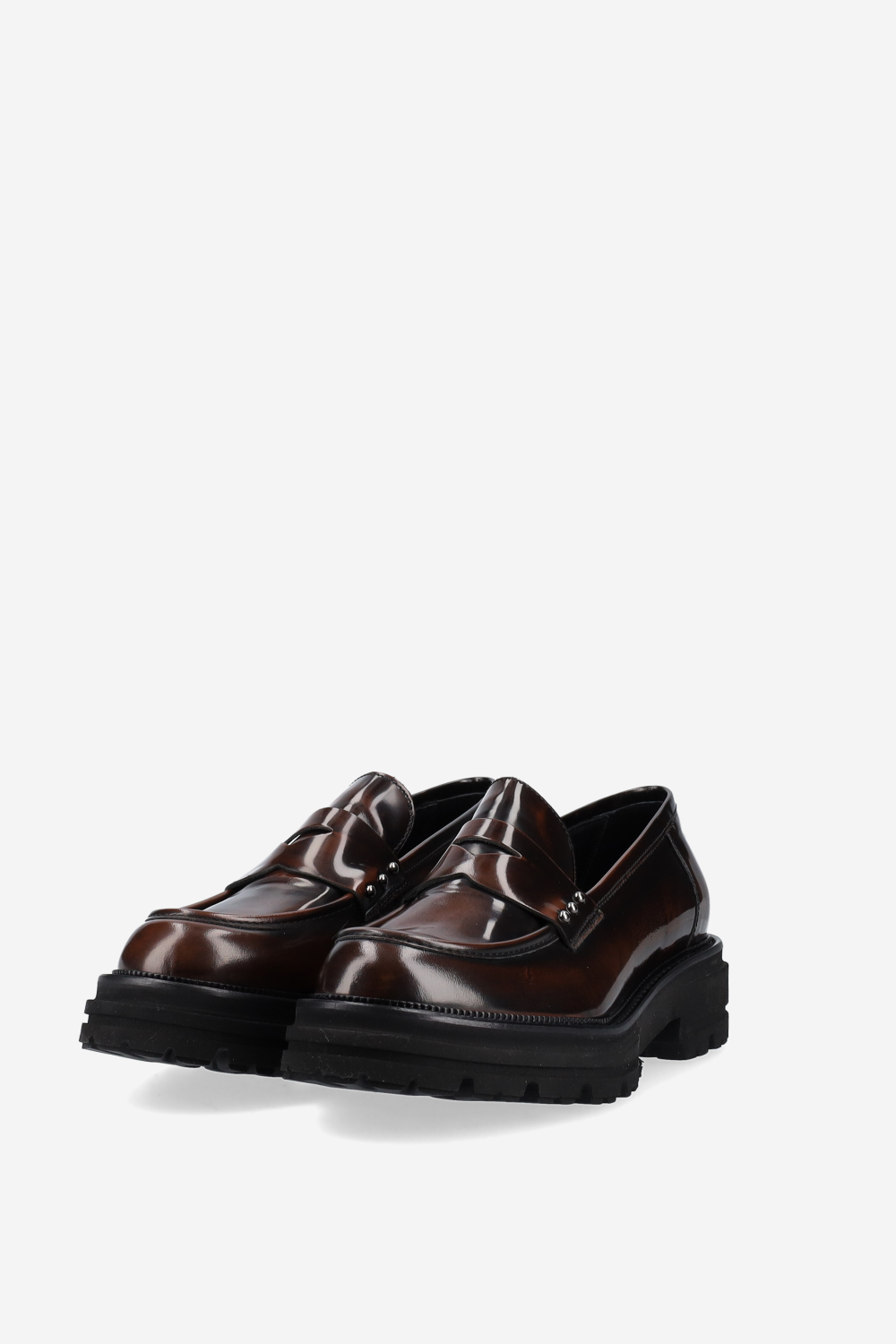 Studded leather loafers