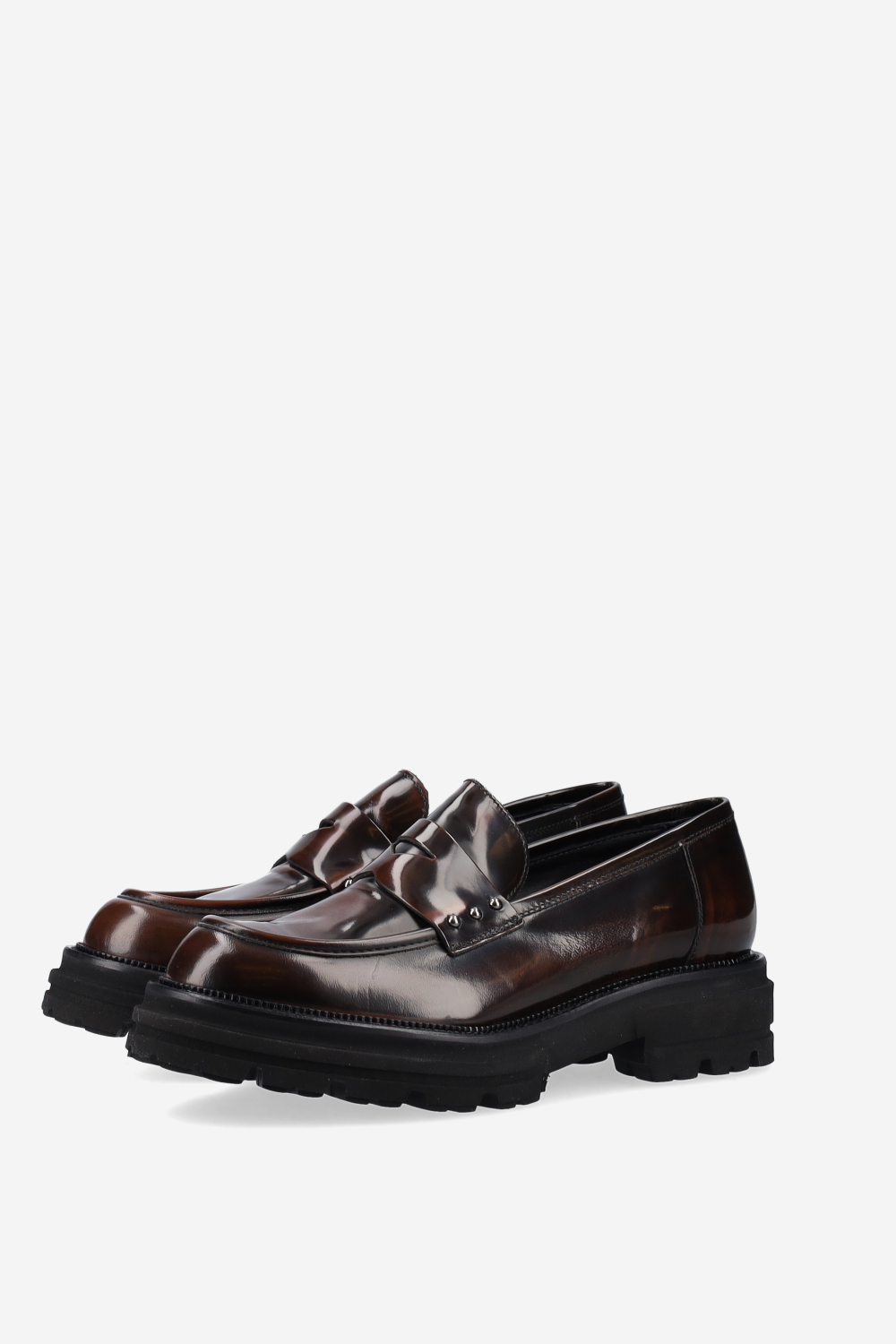 Studded leather loafers