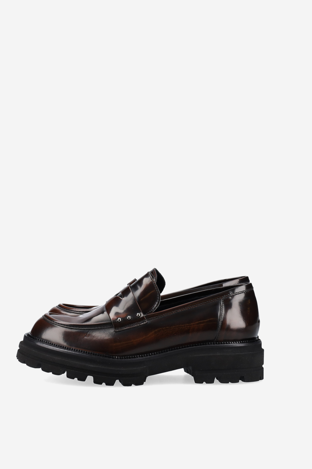 Studded leather loafers