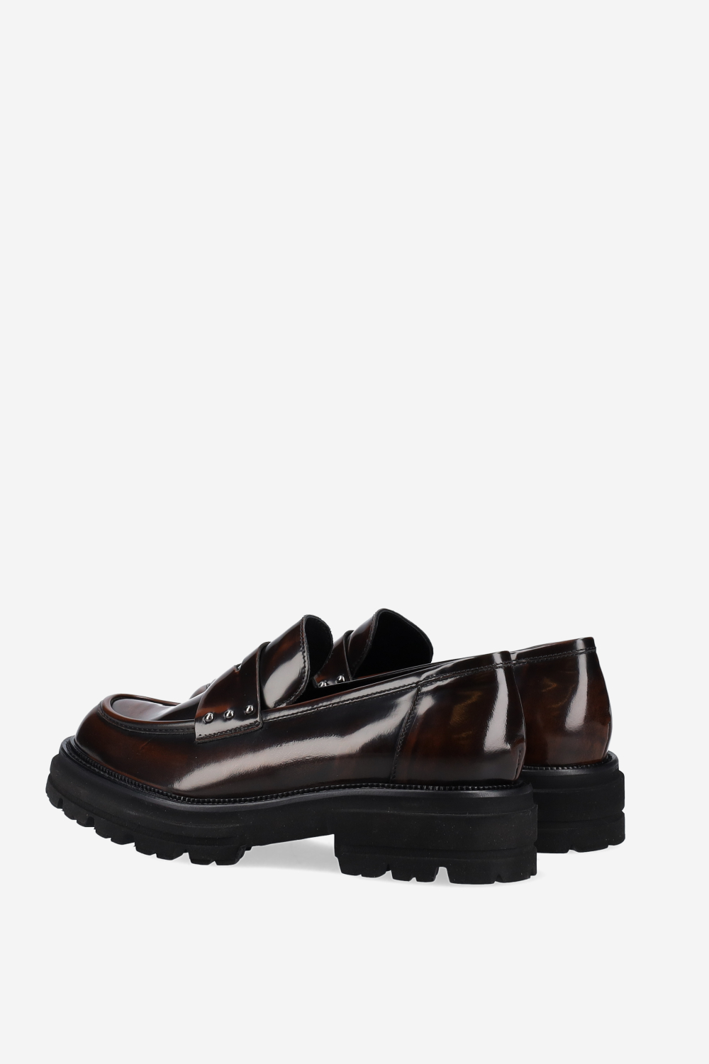 Studded leather loafers