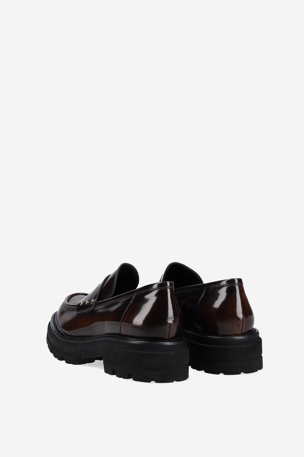 Studded leather loafers