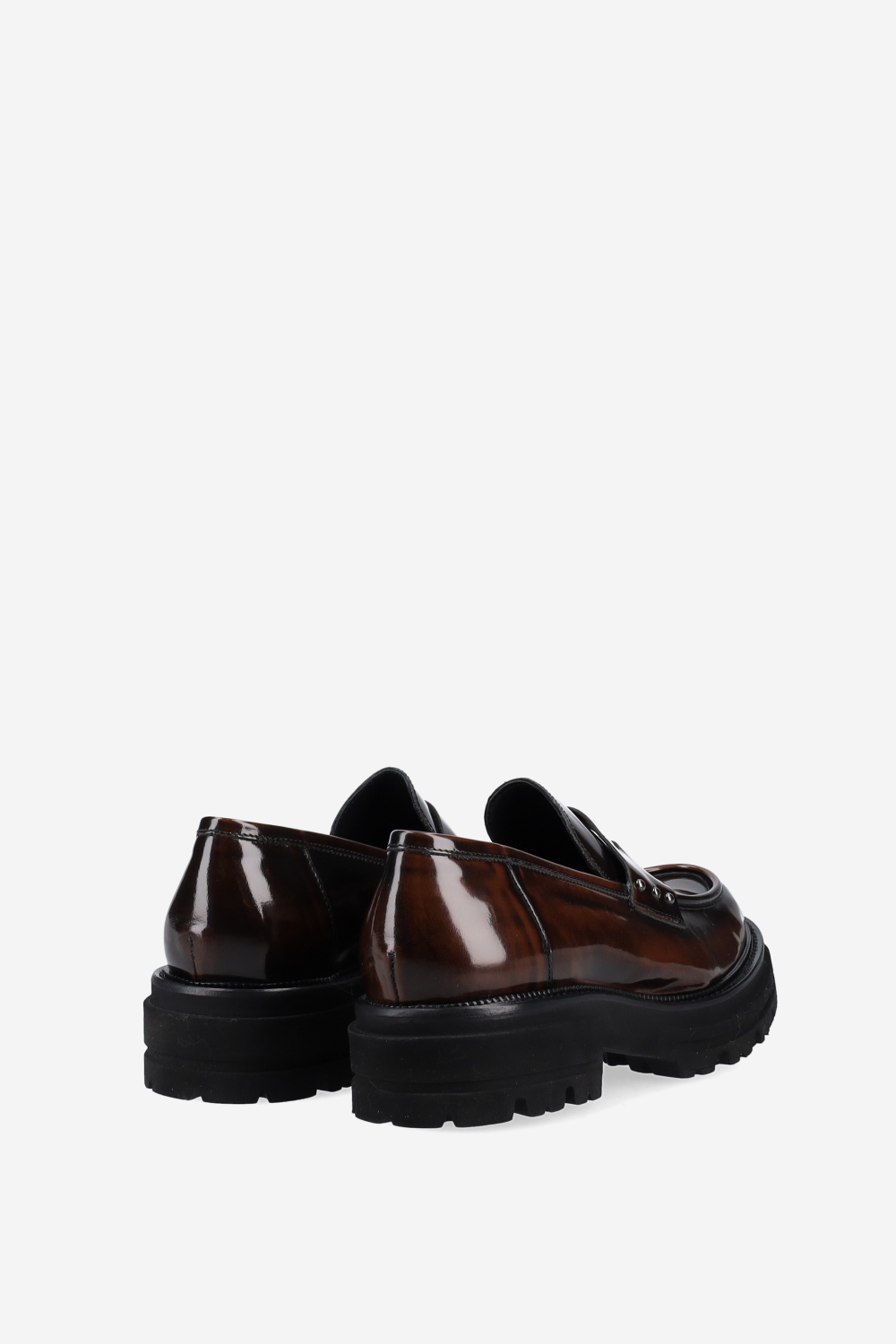 Studded leather loafers