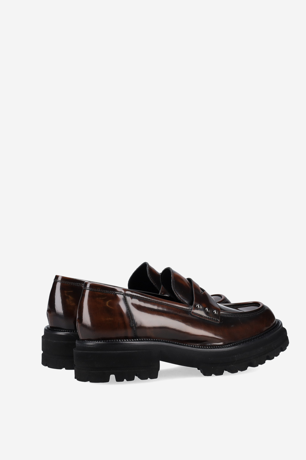 Studded leather loafers