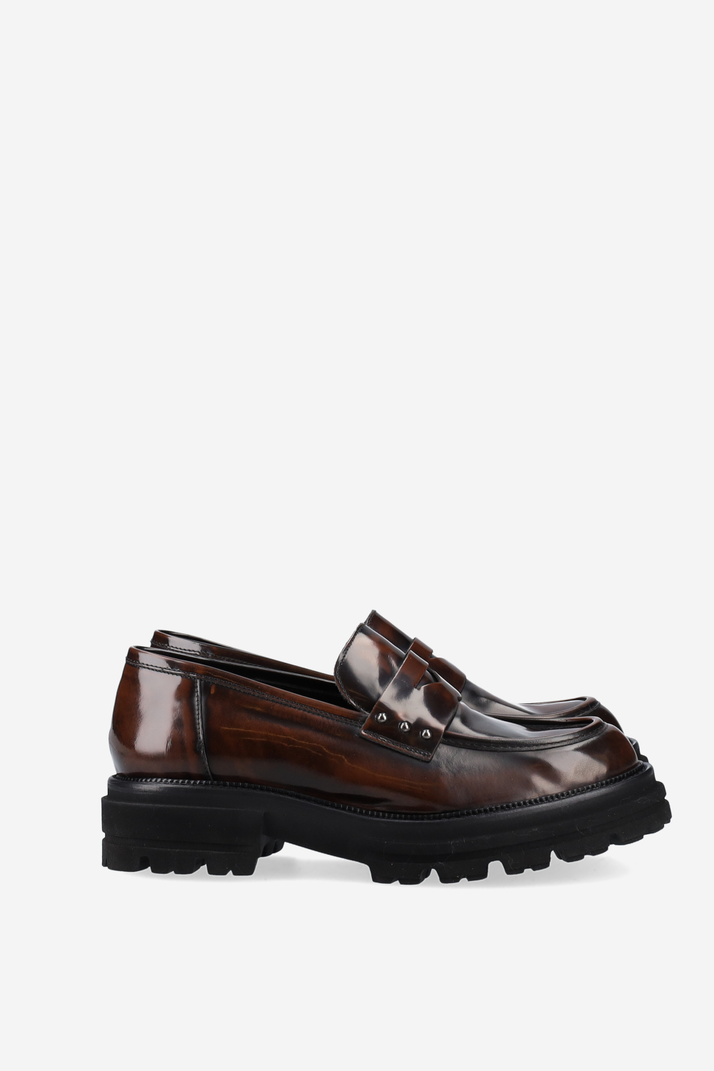 Studded leather loafers