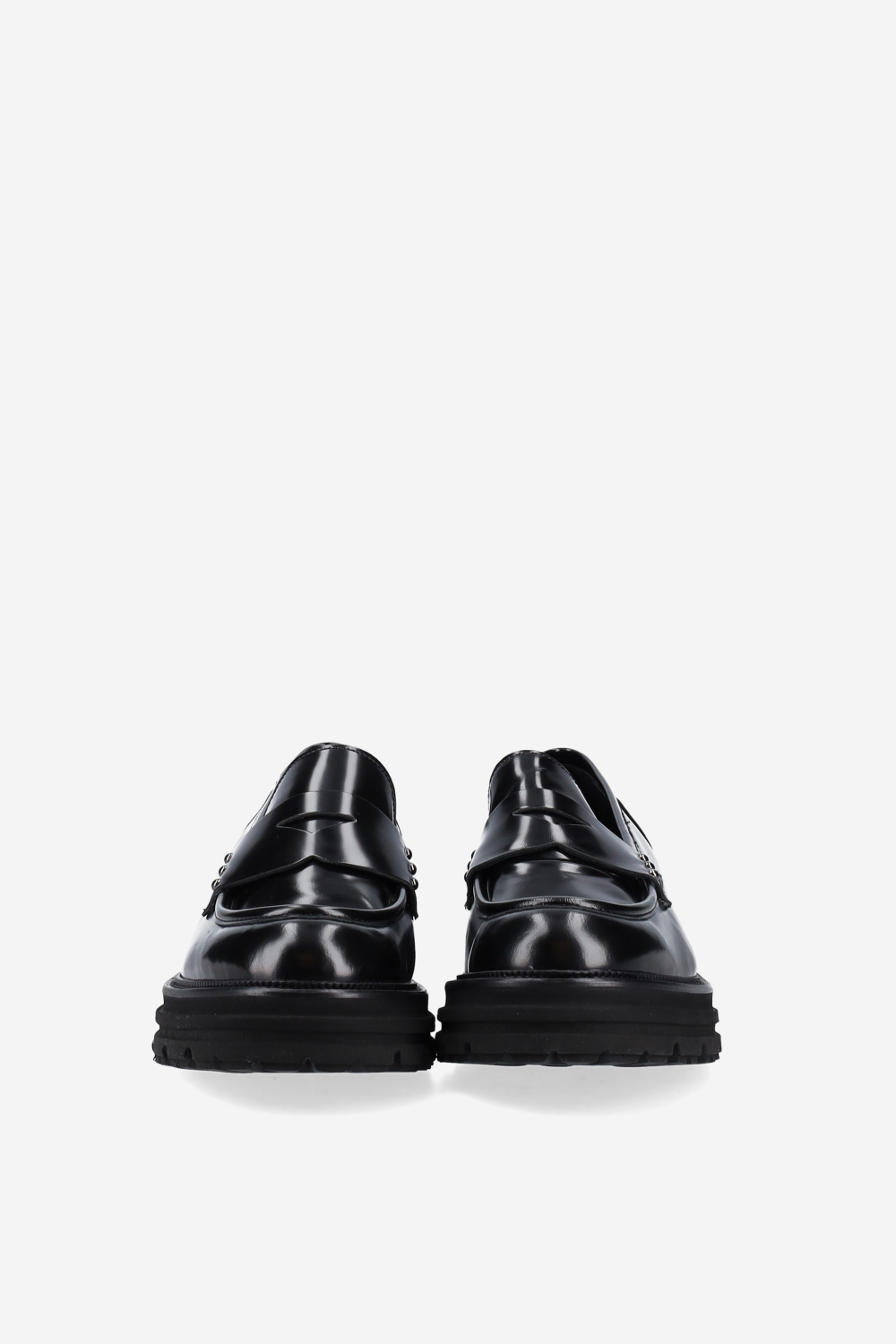 Studded leather loafers