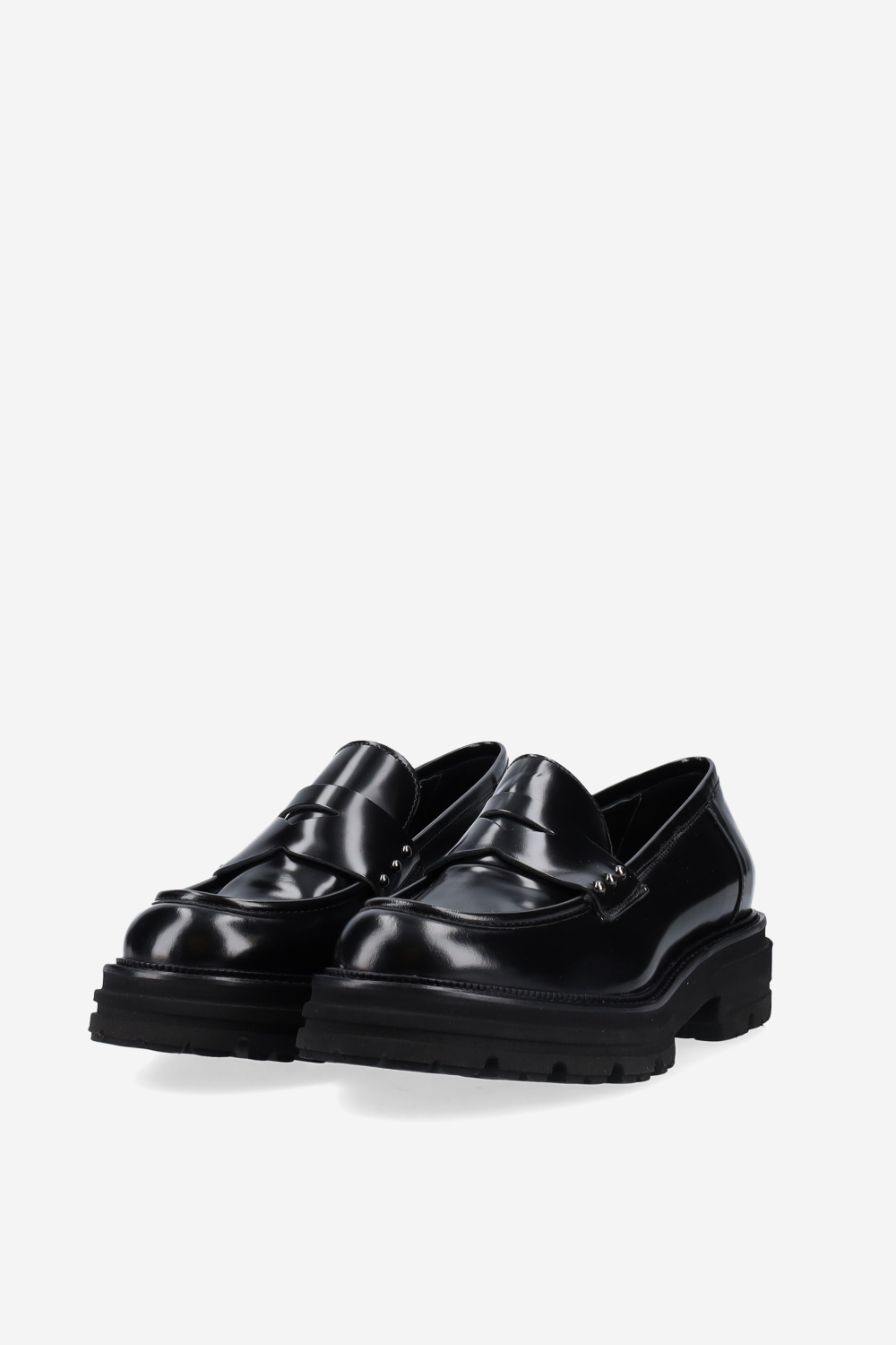 Studded leather loafers