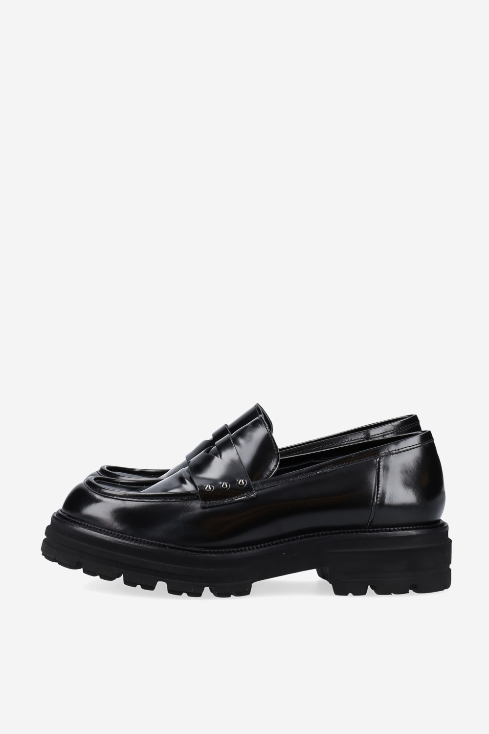 Studded leather loafers