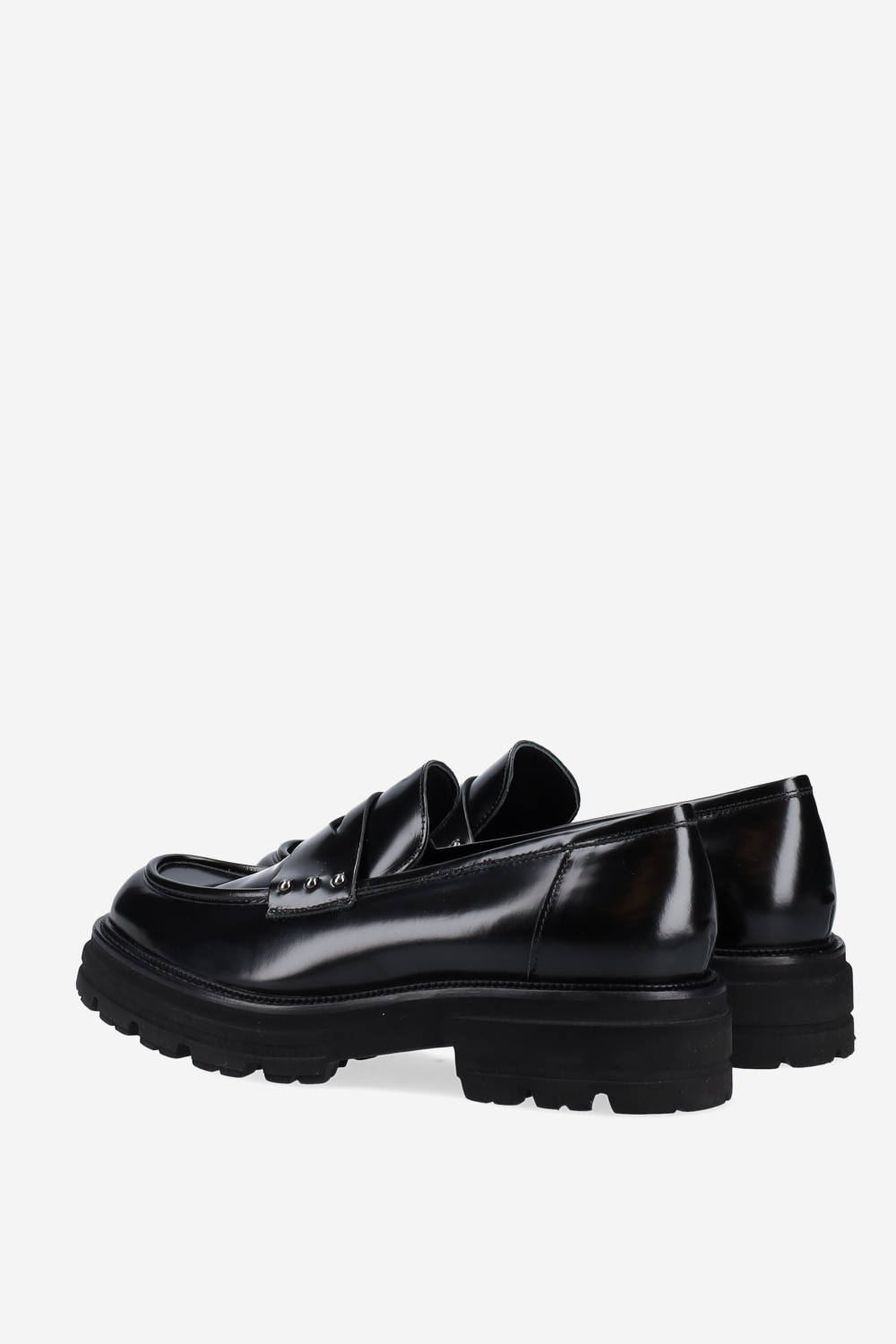 Studded leather loafers