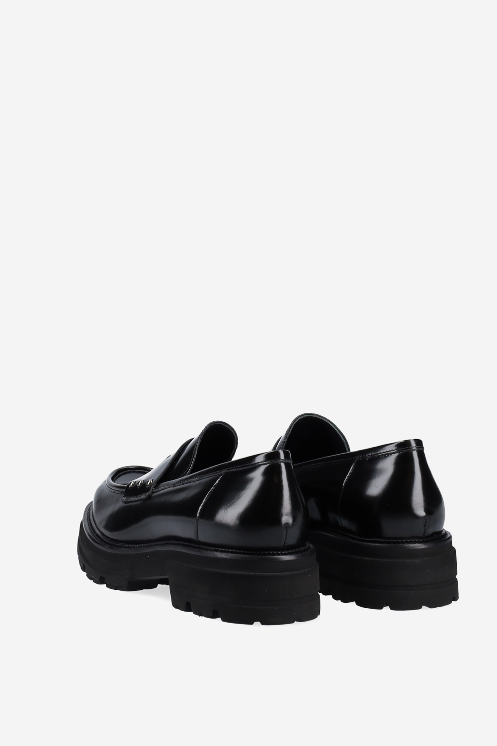 Studded leather loafers