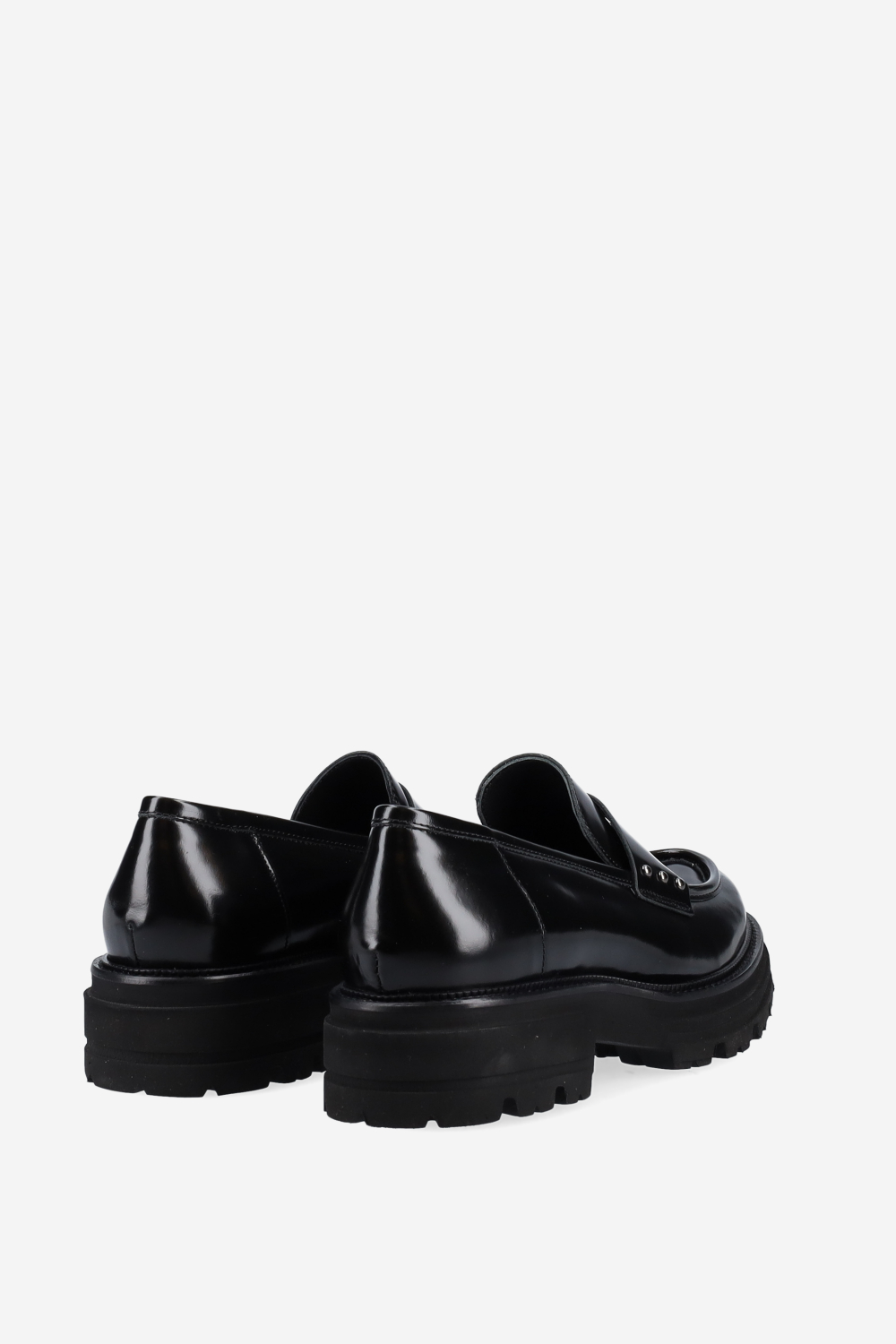 Studded leather loafers
