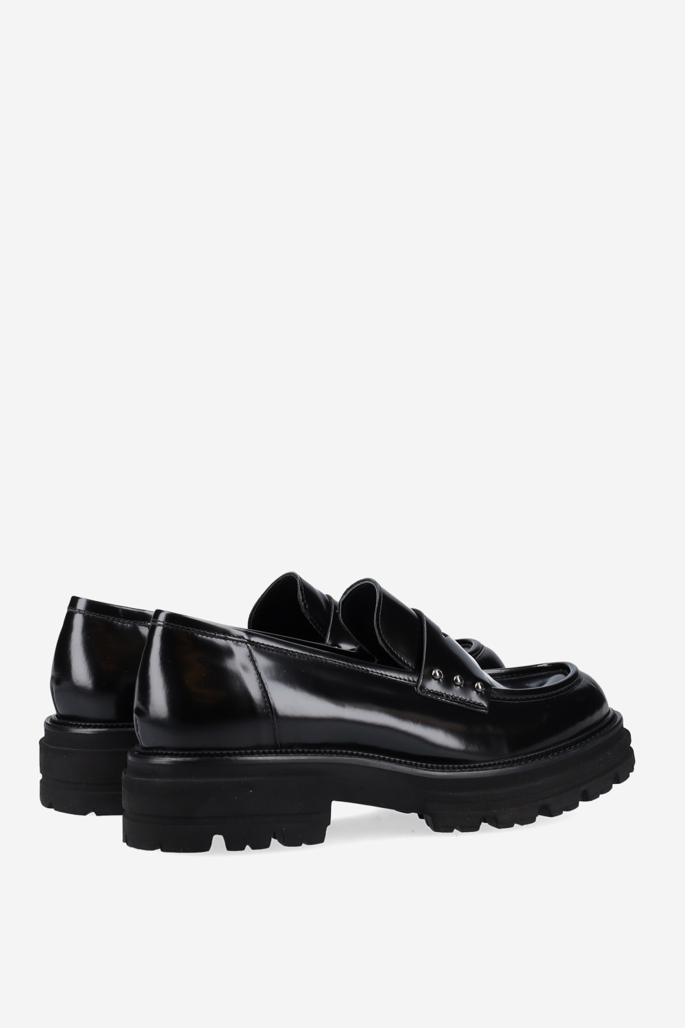 Studded leather loafers