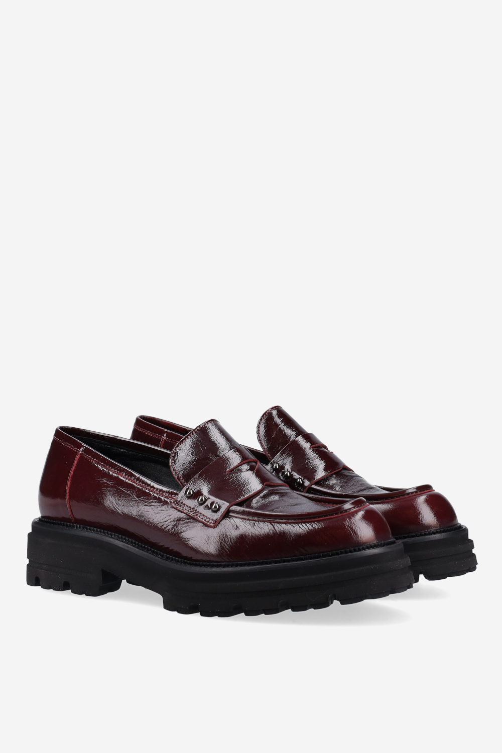 Studded leather loafers