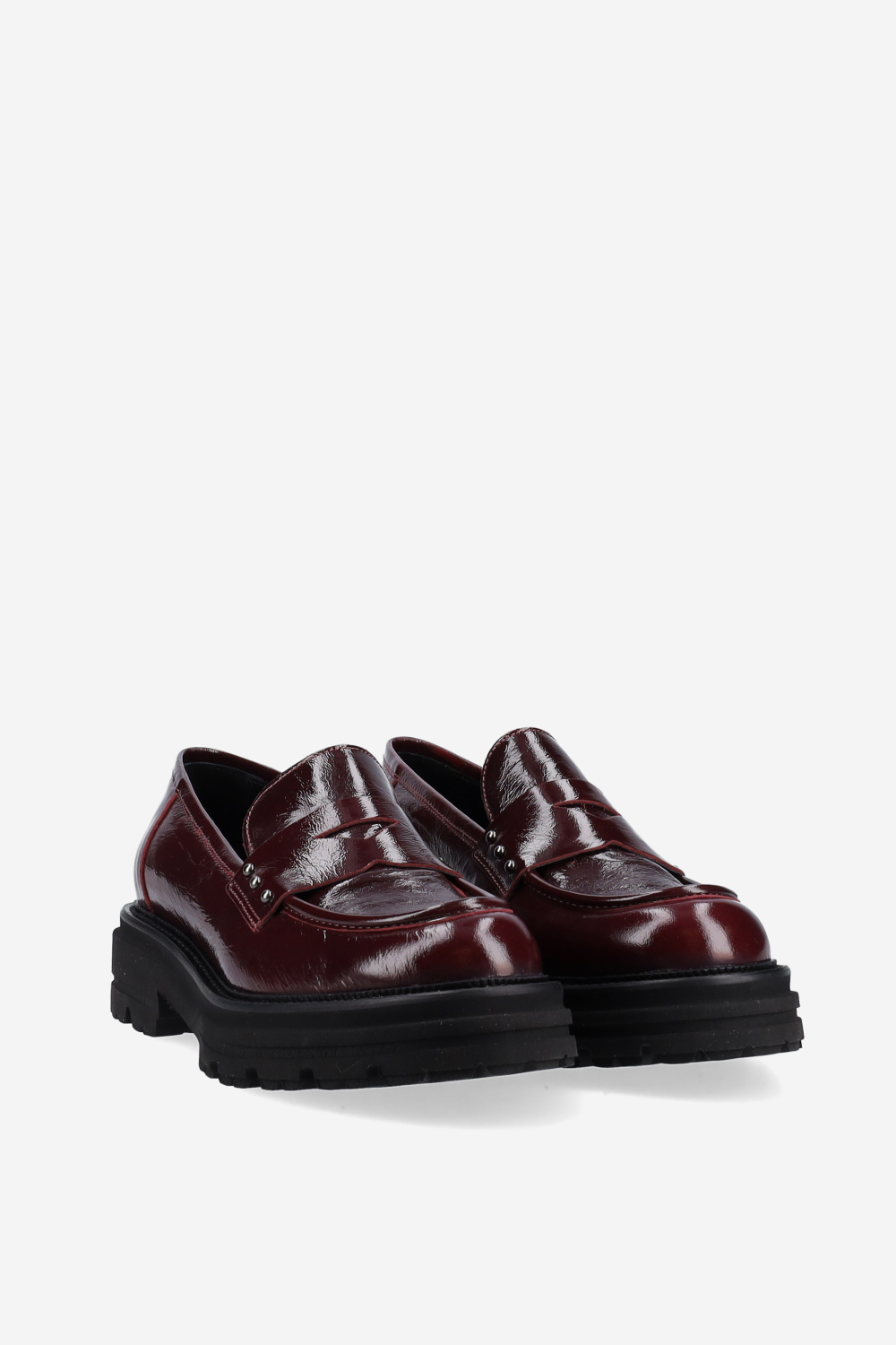Studded leather loafers