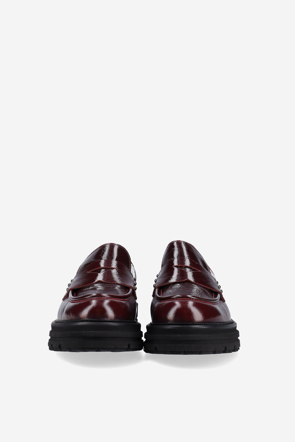 Studded leather loafers