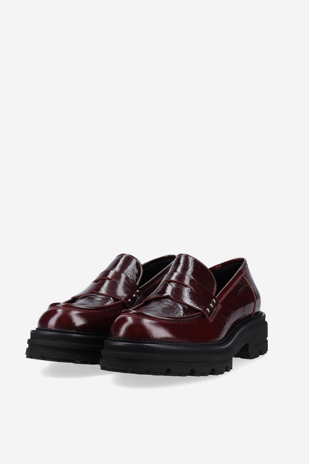 Studded leather loafers